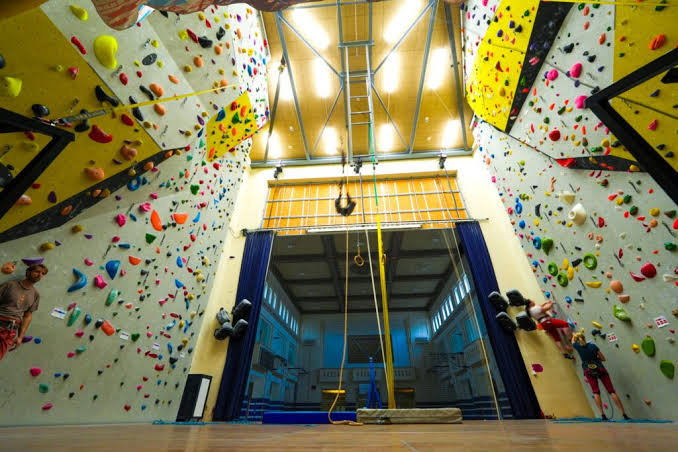 Climbing wall at the Sokol sports centre in Pardubice